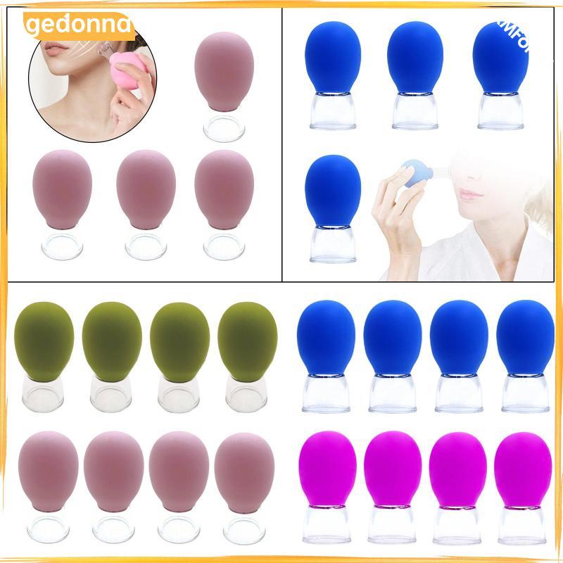 [gedonna] 4 ชิ้น Facial Cupping ซิลิโคนถ้วยสูญญากาศใช้งานง่าย Personal Facial Cupping ชุดแว่นตาสําหร