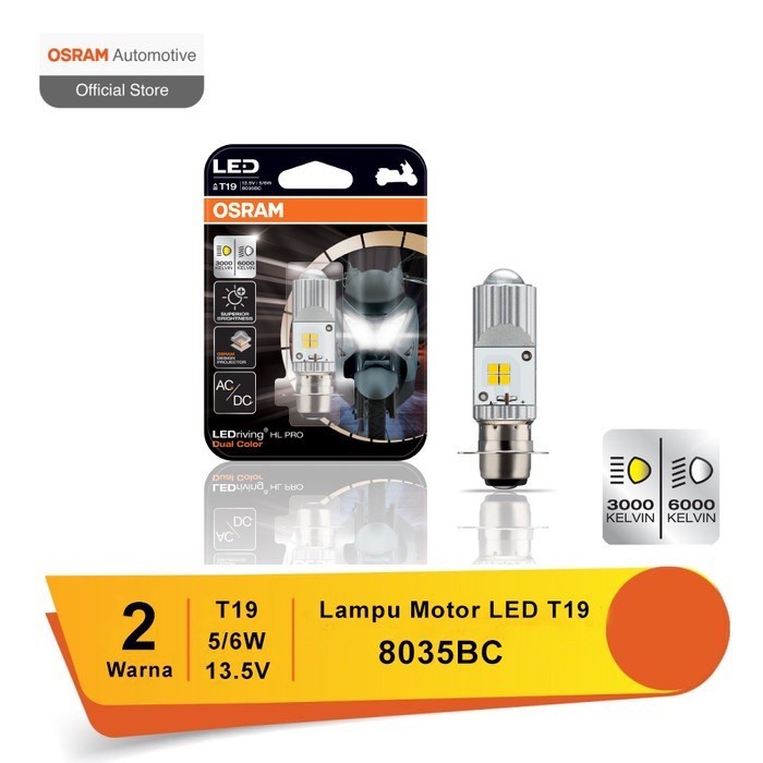 OSRAM T19 PRO H6 M5 5/6WATT OSRAM Dual Two 2 สีสีขาวใกล้สีเหลือง Far VERY BRIGHT รับประกันต้นฉบับ 10