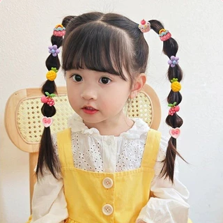 แพ็คละ 10 ชิ้น ชุดยางรัดผมลายการ์ตูนน่ารัก ยืดหยุ่นสูง วัสดุนุ่ม ไม่ทำลายเส้นผม น่ารักและมีสไตล์