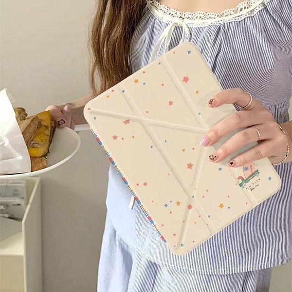 ที่อยู่อาศัยโรตารี่ zugu case ipad ลายสก๊อตดาวสีสันสดใสเหมาะสําหรับเคสป้องกันแท็บเล็ต Apple air6/5 i