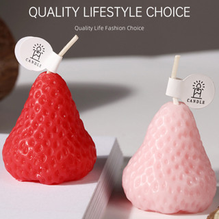 TPเทียนตกแต่งขนมหวานรูปสตรอว์เบอร์รีน่ารัก สำหรับตกแต่งเค้กว…