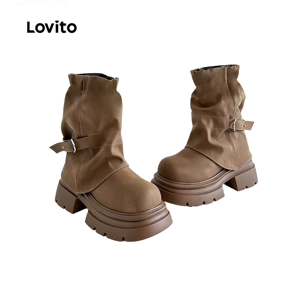 Lovito บู้ทสไตล์แคชชวลสำหรับผู้หญิง LFA97045
