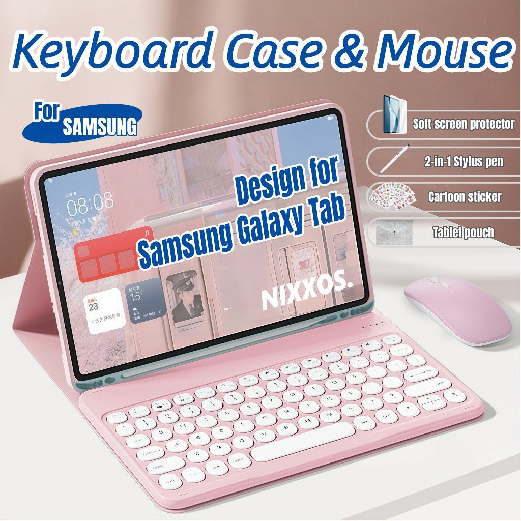 SAMSUNG สําหรับSamsung Galaxy Tabคีย์บอร์ดคีย์บอร์ดไร้สายรอบคีย์สําหรับTab A9 / S9 FE Plus / S7 FE /