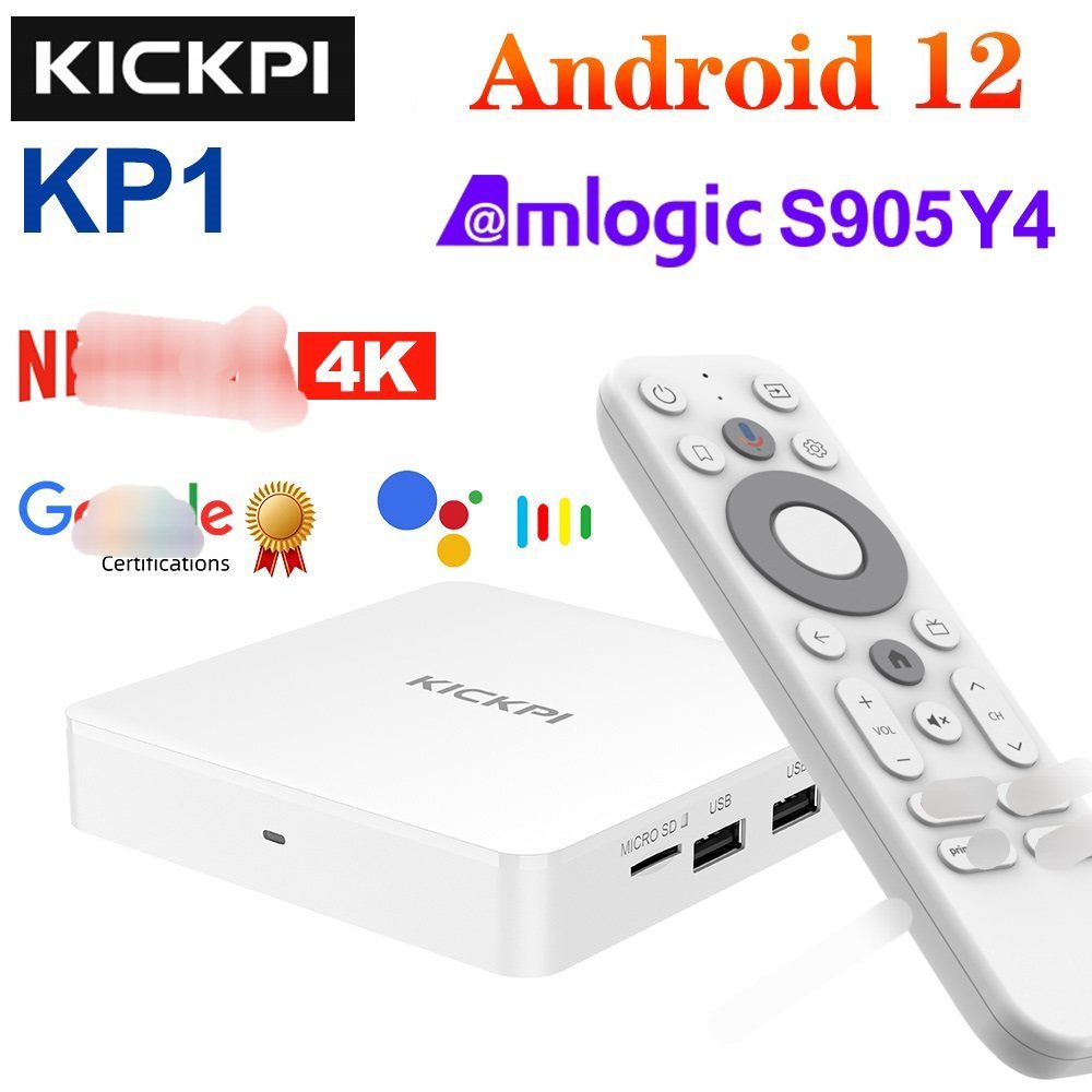 KICKPI KP1 กล่องทีวี ATV บลูทูธ S905Y4 2G+32G เครื่องเล่นที่ผ่านการรับรอง Duby