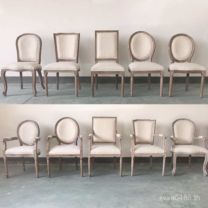 & Oak Retro J ครัวเรือนภาษาฝรั่งเศสคําไม้บาร์ Photo Studio อเมริกันเก้าอี้รับประทานอาหารพนักพิง Vill