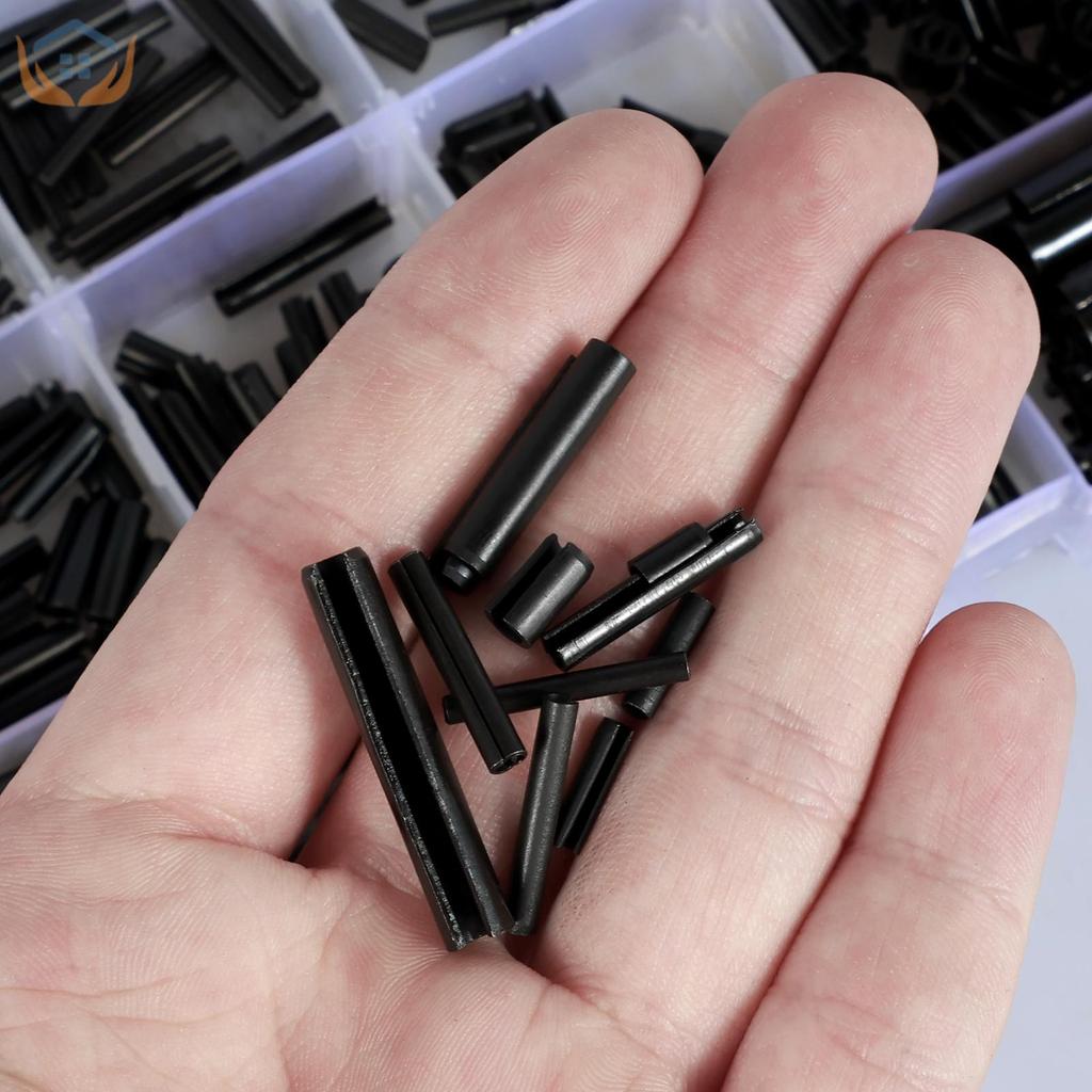 430 ชิ้น Roll Pin Assortment ชุดเหล็กคาร์บอน Slotted Spring Pin Kit แยกขยาย Pin Fastener ชุด SHOPTKC6511