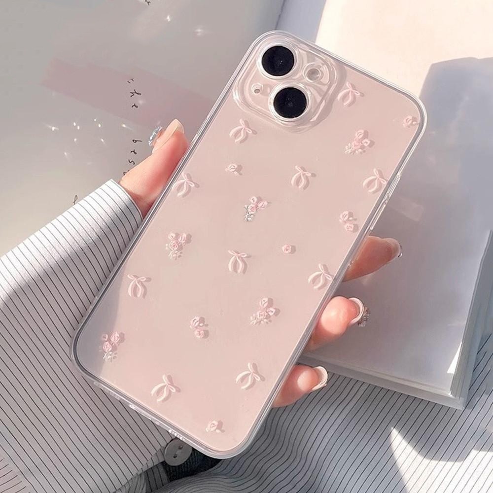 For iPhone เคสไอโฟน ดอกไม้สีชมพู 11 12 13 14 15 16 17 PLUS B4PRO MAX X XS จัดส่งจากประเทศไทย MAX XR 7/8PLUS