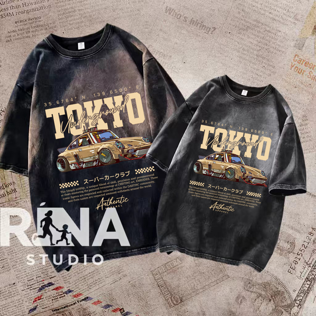 🔥พร้อมส่ง&COD🔥RINA STUDIO🔥 เสื้อยืดผู้ชาย สไตล์เรโทร 100%ผ้าฝ้าย ปริ้นลายที่ขอบเสื้อ สวยทันสมัยA14#24