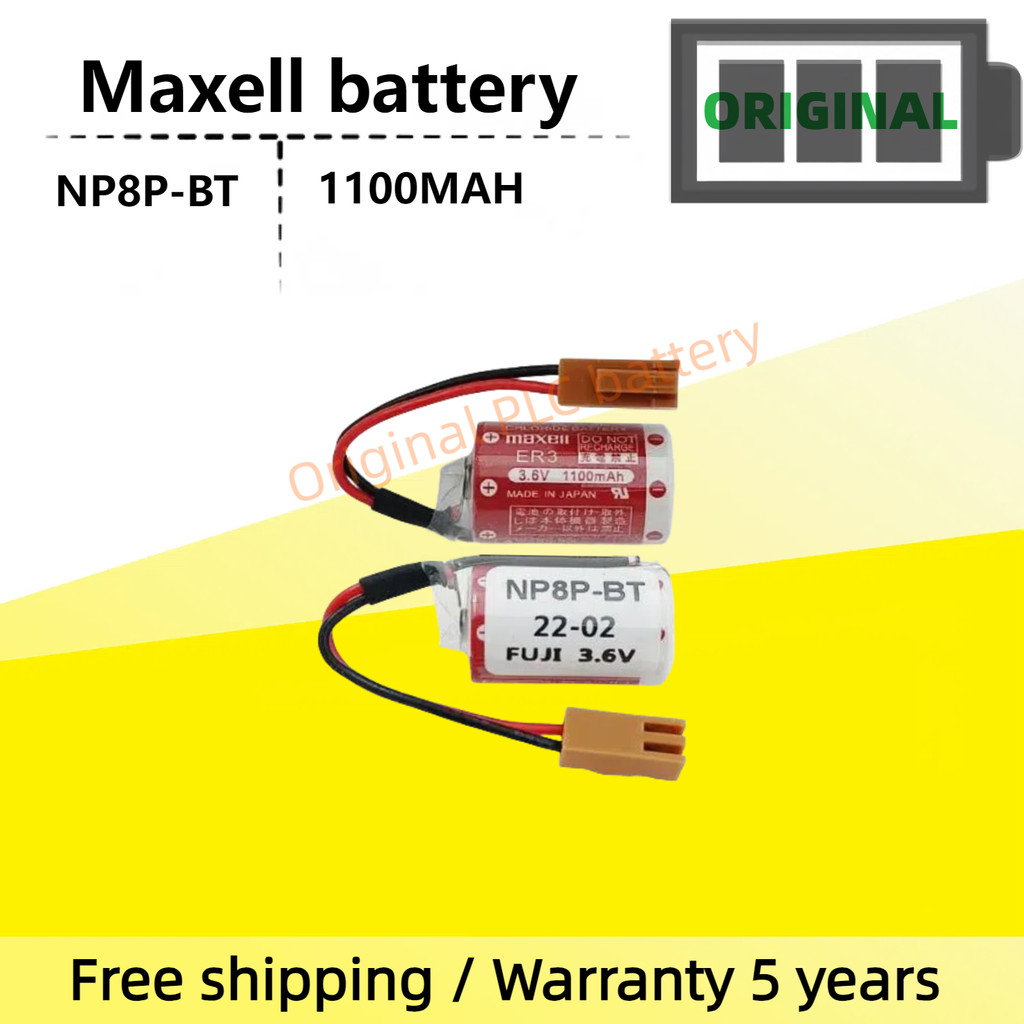 FUJI NP8P-BT แบตเตอรี่ PLC Touch Screen Controller แบตเตอรี่ลิเธียมเดิม 3.6V ER3