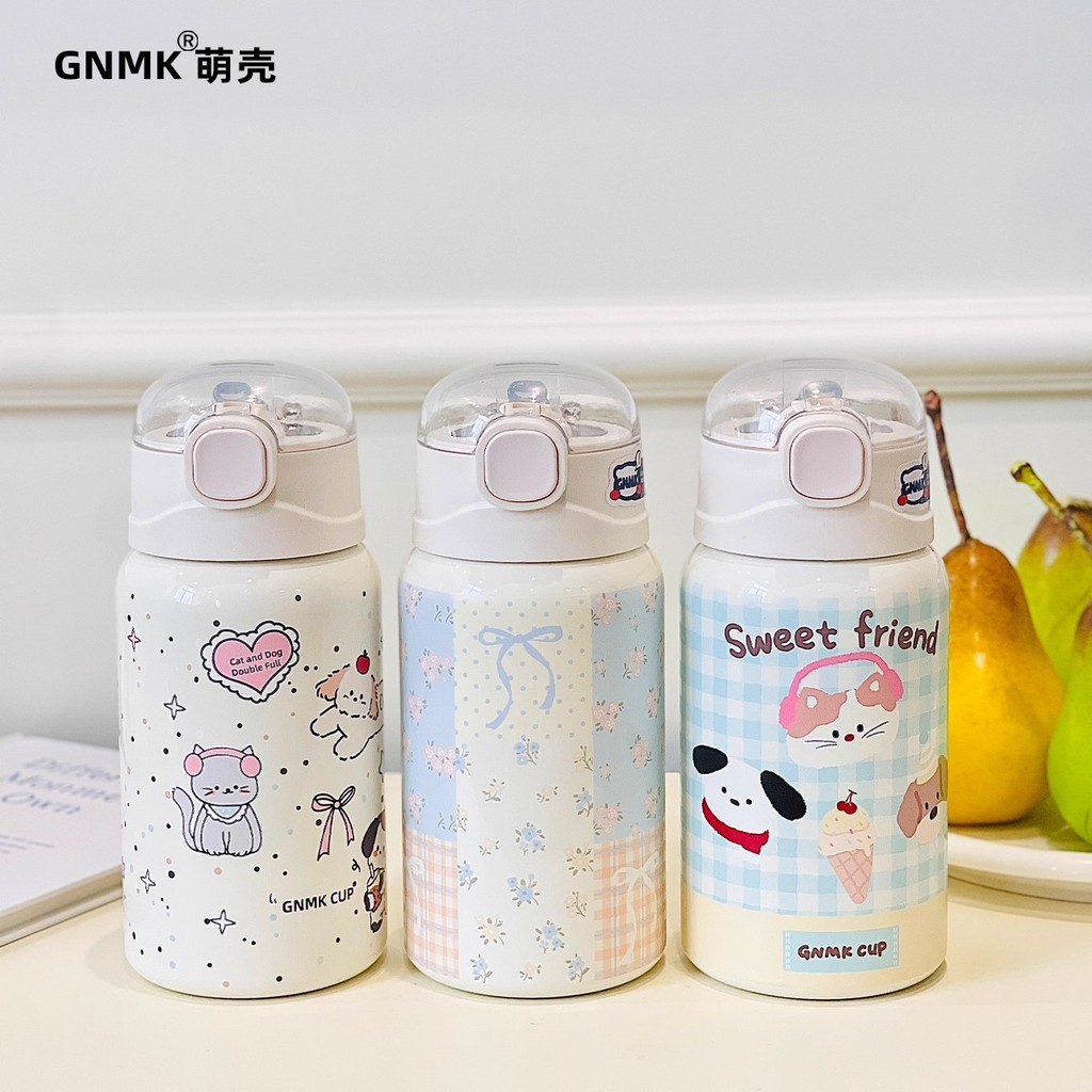 【Ready Stock】 Cute Pattern Thermos Cup Good-looking Water Cup 2025 New Female Students Go to School 