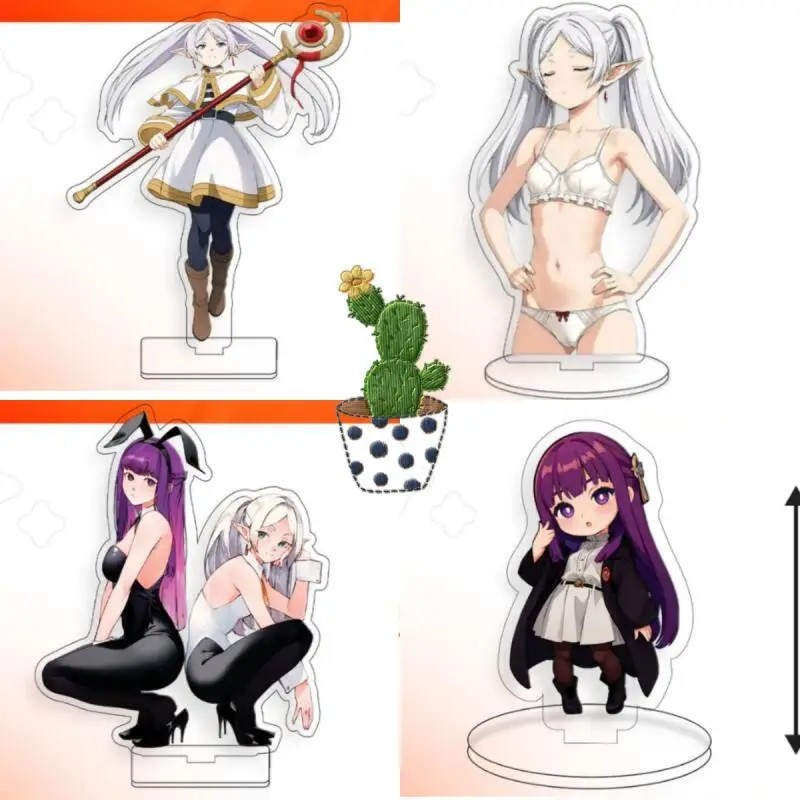 Standee Anime Frieren Mage Funeral Mica Model Study Desk Decorative Character Frieren Fern Chibi รุ่