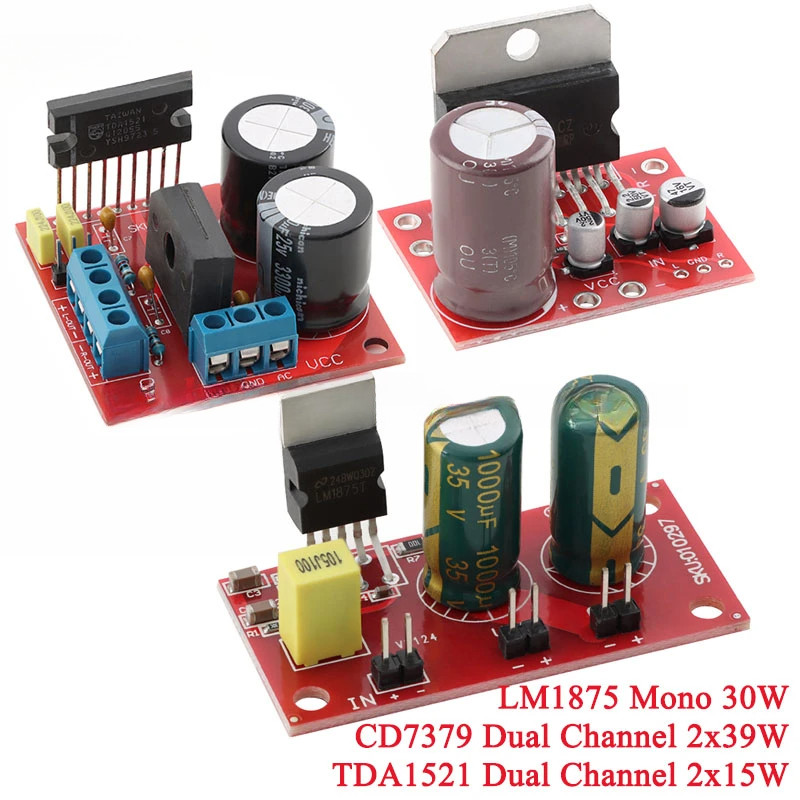 เครื่องขยายเสียงโมดูล LM1875 Mono 30W TDA1521 Dual Channel 2*15W CD7379 2*39W Power Effect Exceed LM