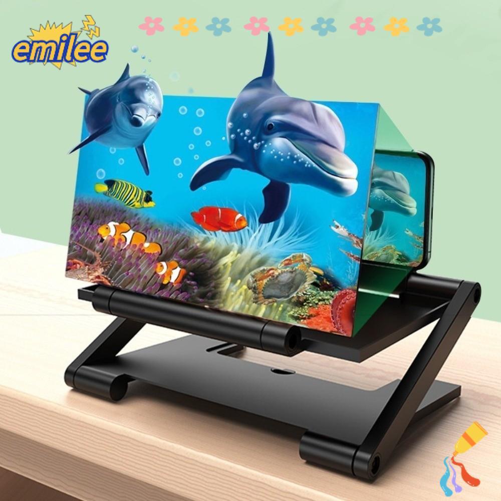 EMILEE แอมพลิฟายเออร์หน้าจอโทรศัพท์มือถือ, หน้าจอขยายแว่นขยายโทรศัพท์มือถืออเนกประสงค์, พับ HD โปรเจคเตอร์