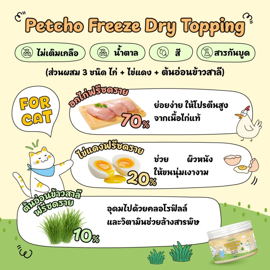 Petcho ผงโรยอาหารสุนัขและแมว 50 กรัม thumbnail 7