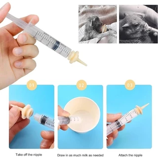 ส่งเร็ว จุกป้อนนมสำหรับสัตว์เลี้ยง ขนาด 1,3,5ml เจาะรู ไม่เจาะรู