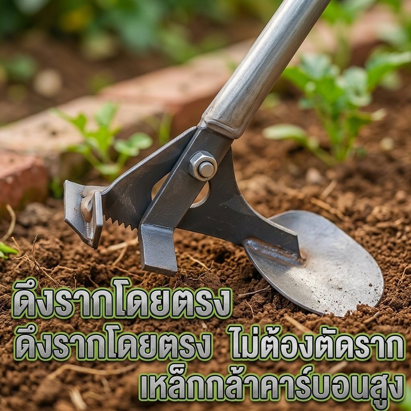 เครื่องดึงรากโลหะ เครื่องมือย้ายต้นไม้ อเนกประสงค์ เหล็กกล้าคาร์บอนสูง ทนทาน ปลายแหลมคม ใช้งานง่าย