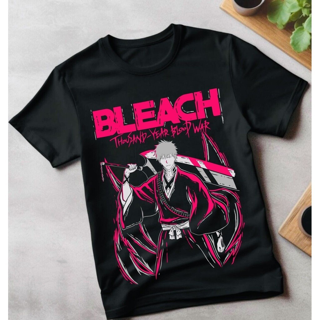 เสื้อยืด Byakuya Kuchiki เสื้อยืด Bleach เสื้อ Manga Strip Anime Graphic Tee ขาย ผ้าCotton T-Shirt