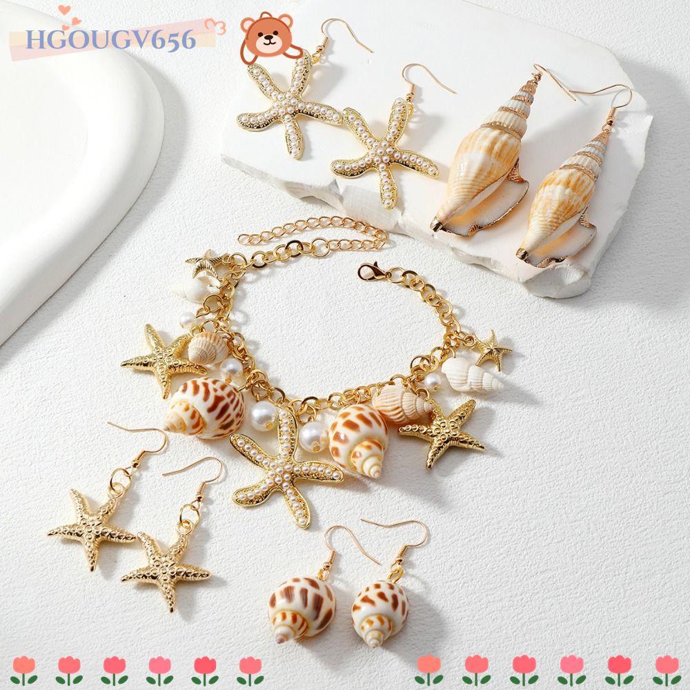 เครื่องประดับ Bohemian: สร้อยคอ สร้อยข้อมือ และต่างหูมุกเปลือกหอย