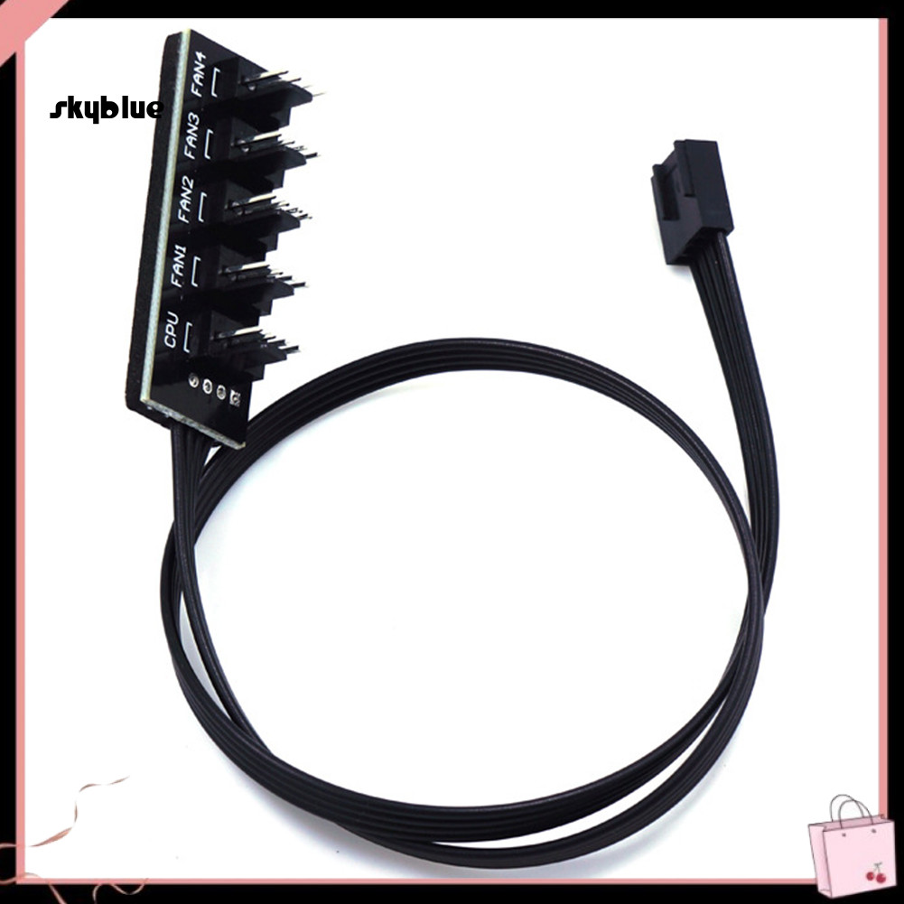 [Sy] 5-Way 4Pin CPU Cooler Case PWM Cooling Fan Power Cable Hub Splitter Adapter