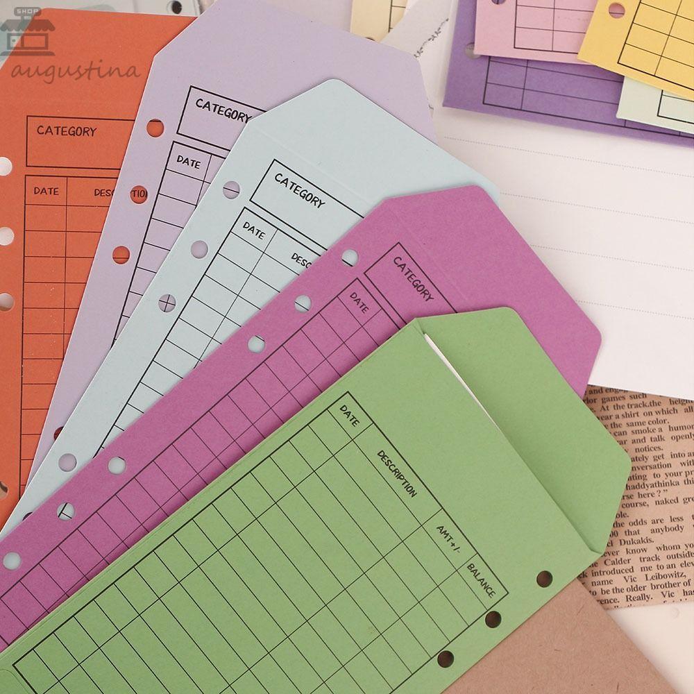 AUGUSTINA Budget ซอง, Budget Organizer เงินเก็บ Cardstock เงินสดซองจดหมาย,ที่มีสีสัน Planner อุปกรณ์