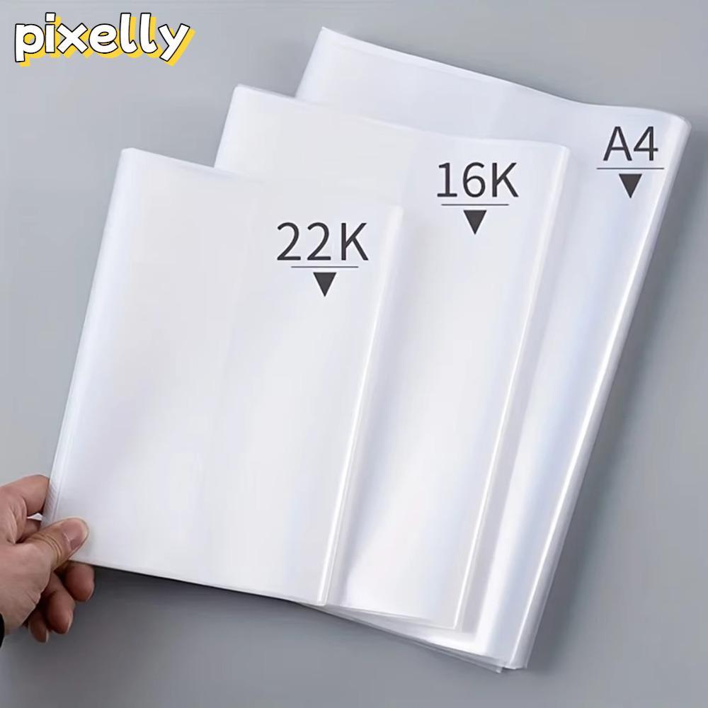 PIXELLY 10PCS ปกหนังสือโปร่งใส, กันน้ําทนต่อการสึกหรอพลาสติก, A4/16K/A5 Self-Adhesive ปิดหนังสือ PVC ฝาครอบป้องกัน