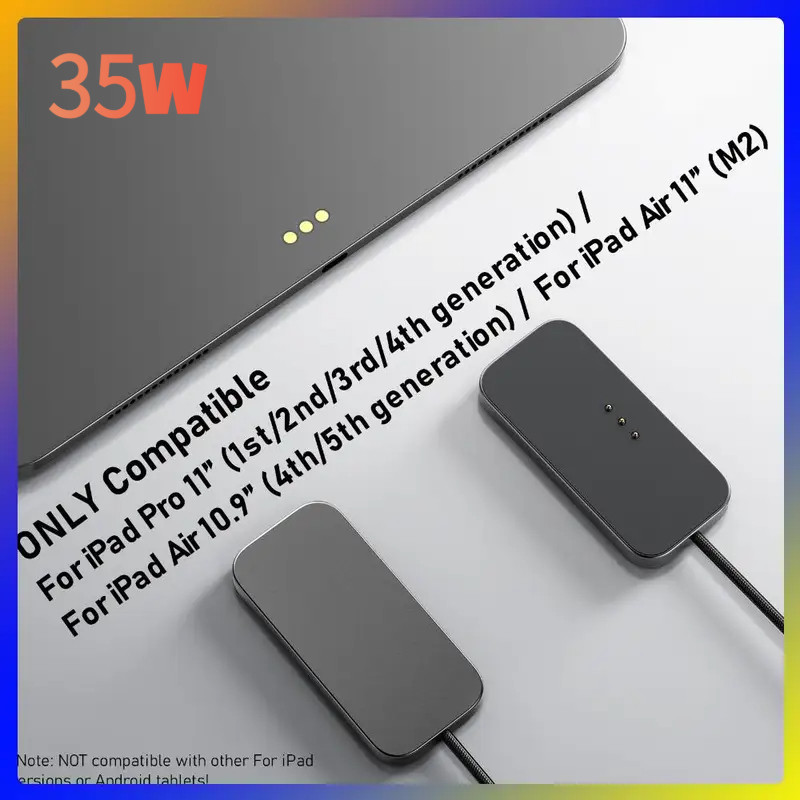 สําหรับ iPad Pro Magnetic Wireless Charger Fast CHARGING สมาร์ทเชื่อมต่อ Charger แท่นชาร์จพร้อมสาย U
