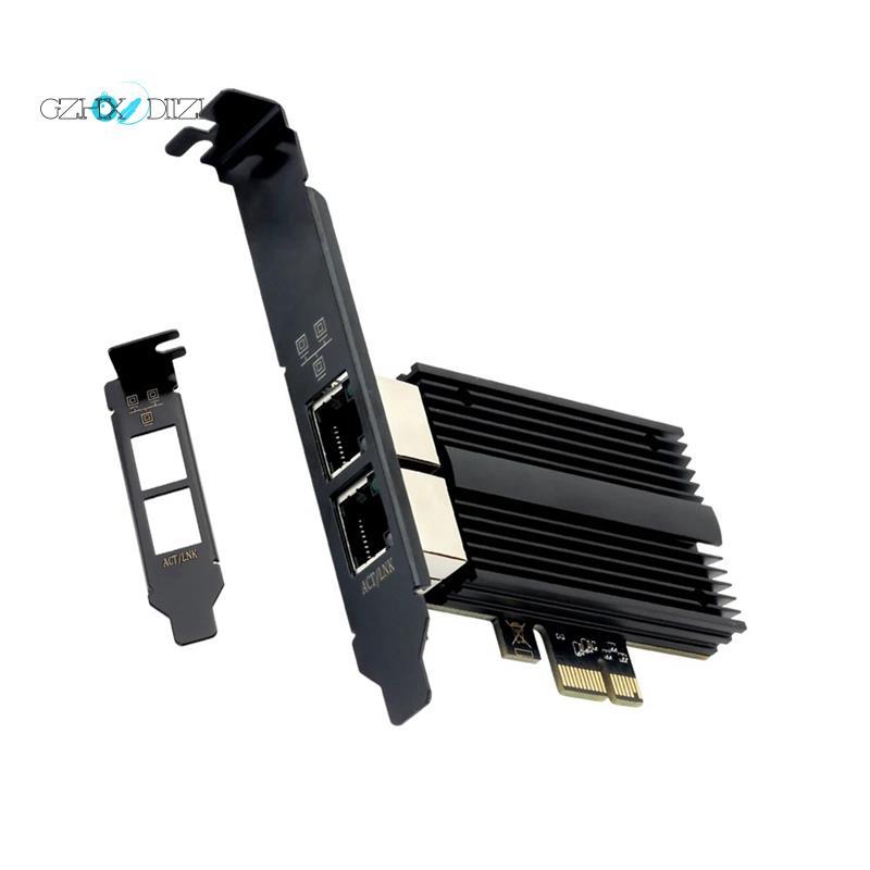 Gzhxdiizi2500Mbps Pcie ถึง RJ45 I226-V การ์ดเครือข่าย 2.5G Gigabit Ethernet พอร์ตคู่ 100/1000/2500Mb