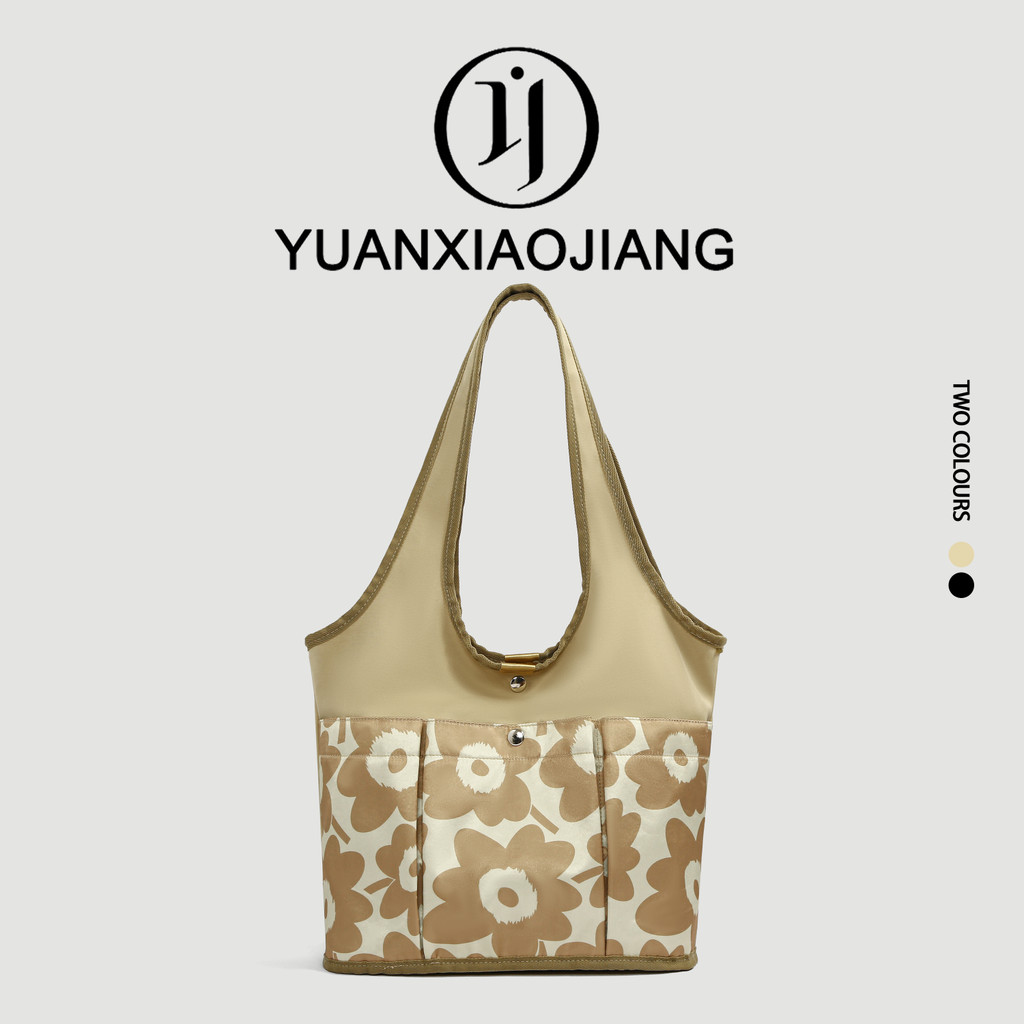 YUANXIAOJIANG กระเป๋าลายดอกไม้อเนกประสงค์จุของสะใจมีช่องซิปหลายช่องผ้ากันน้ำเบามากพร้อมส่ง