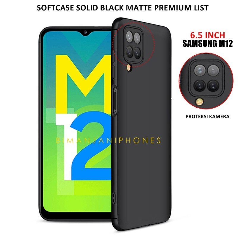 CASE SAMSUNG M12 A12 SOFT CASE SLIM MATTE SOFT BLACK DOFF