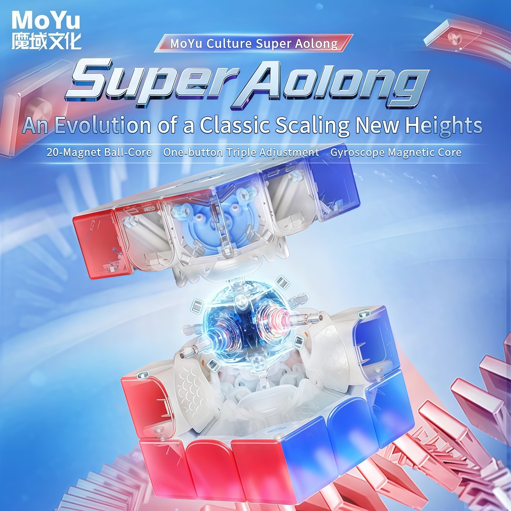 MoYu Super AoLong 3x3 Cube 20 Magnetic Ball Core Maglve UV MoYu Cube AoLong 3x3x3 AI Maglev Cube ปริ