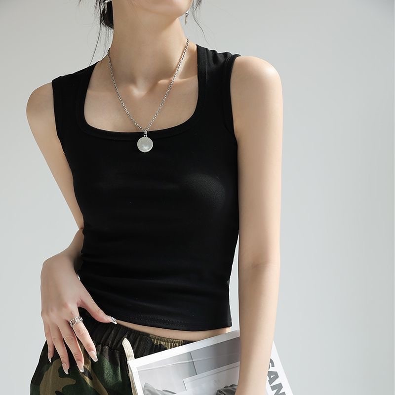 Camisole ผู้หญิงสไตล์ฤดูใบไม้ผลิ แบบ I-Shaped ปกปิดเต้า สายคล้องไหล่กว้าง อินเทรนด์
