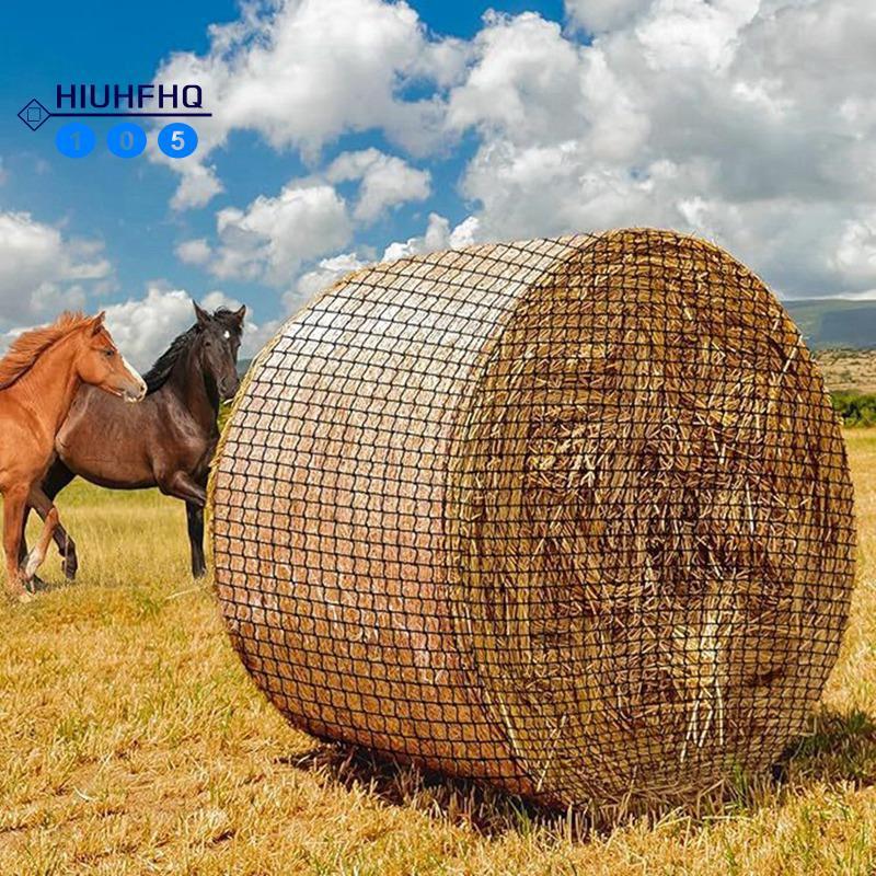 Hiuhfhq106Round Bale Hay Net for Horses, Knotless Nylon Slow Feeder, 6x6 Ft, ลดของเสียหญ้าแห้ง, เหมา