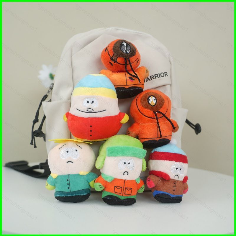 PS1 South Park ตุ๊กตาตุ๊กตาของขวัญเด็กกระเป๋าเป้สะพายหลังจี้ Stan Cartman Kyle Kenny Butters ตุ๊กตาข