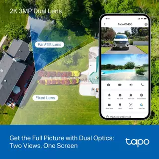 Tapo C545D / Tapo กล้องวงจรปิด 3MP+3MP (Lens2.53/6mm) (Wi-Fi) Outdoor Dual Lens Pan/Tilt
