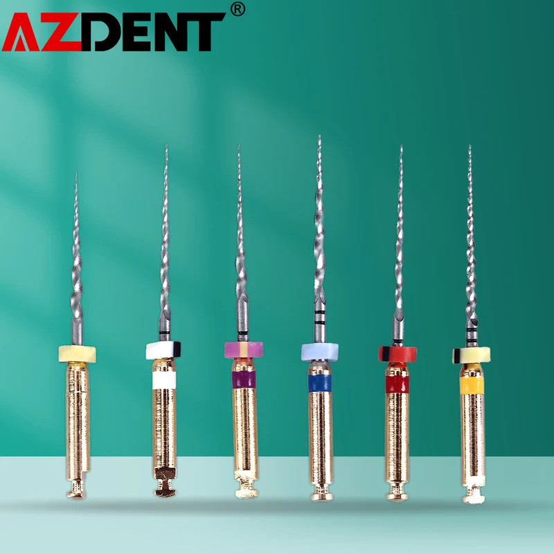AZDENT 6 ชิ้น/แพ็ค SX-F3 เครื่องมือทันตกรรมไฟล์ Root Canal เครื่องยนต์ใช้ Endondontic