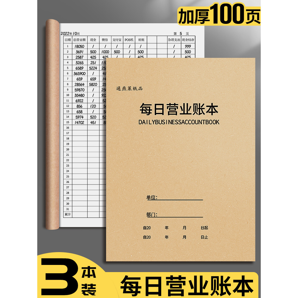 Daily Business Ledger Cash Diary Ledger for Business Office Supplies Ledger Indie and Expenditure Le