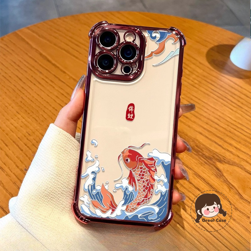 Lucky Fish ชุบกรอบเคสโทรศัพท์สําหรับ Vivo Y11 Y7S Y3 Y3S Y05 Y04 Y04S Y03 Y02S Y02 Y02A Y02T T5X T4R