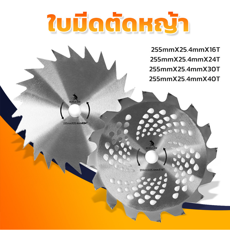 ใบมีดตัดหญ้า ใบเลื่อยวงเดือน ใบวงเดือน ใบตัดหญ้า ขนาด 10 นิ้ว 16ฟัน - 40 ฟัน ติดเล็บ ใบมีด ตัดหญ้า