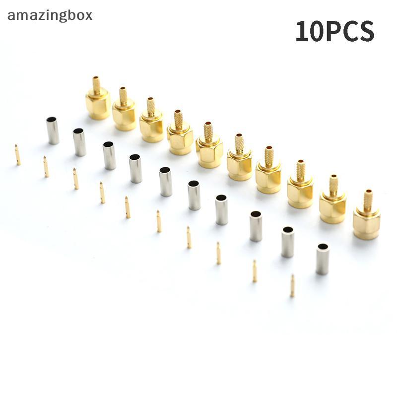ABTH 10 ชิ้น SMA ชายปลั๊ก crimp สําหรับ RG174 RG316 RG178 RG179 LMR100 สาย RF Connector Vary