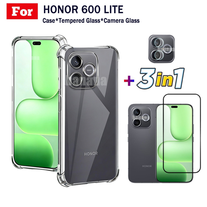Honor 600 Lite เคสโทรศัพท์ใสสําหรับ Honor 400 Lite 200 Lite X9D X7D X8D X5C Full Coverage กระจกนิรภั