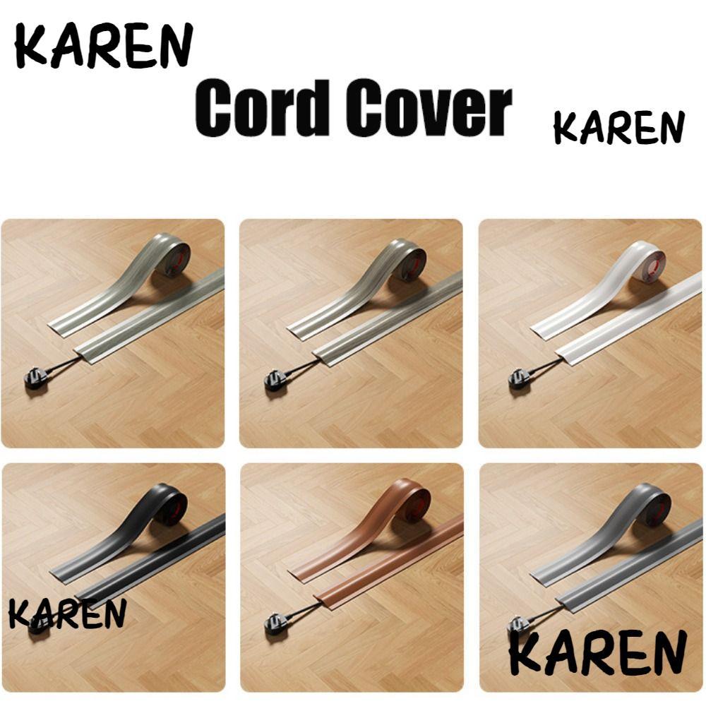 KARENGOODS ฝาครอบสายไฟ, ฝาครอบสายไฟ PVC 1 ม./2 ม., ฝาครอบสายเคเบิลพื้นยืดหยุ่นแบบมีกาวในตัวแบบนุ่มคุณภาพสูงในร่ม