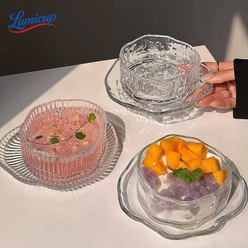 ชามขนมหวานกระจก 2แบบ | ชามใส่ขนมไทย ชามไอศกรีม สลัด ผลไม้ กระจกคุณภาพสูง ไม่มีตะกั่ว ง
