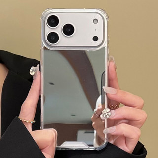 Luxury Make Up Mirrorสําหรับ for iPhone 17 16 15 14 13 12 11 Pro Max 7 8Plus X XR กันกระแทกElectroplatedโทรศัพท์ครอบคลุม