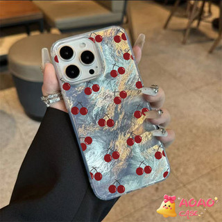 iPhone 17 เปลือกมือถือผลเชอร์รี่เย็นสบายในฤดูร้อน วัสดุ 16Plus 7Plus XR 16 11 13 15 14 12 Pro Max X XS Max IMD หนาพิเศษ