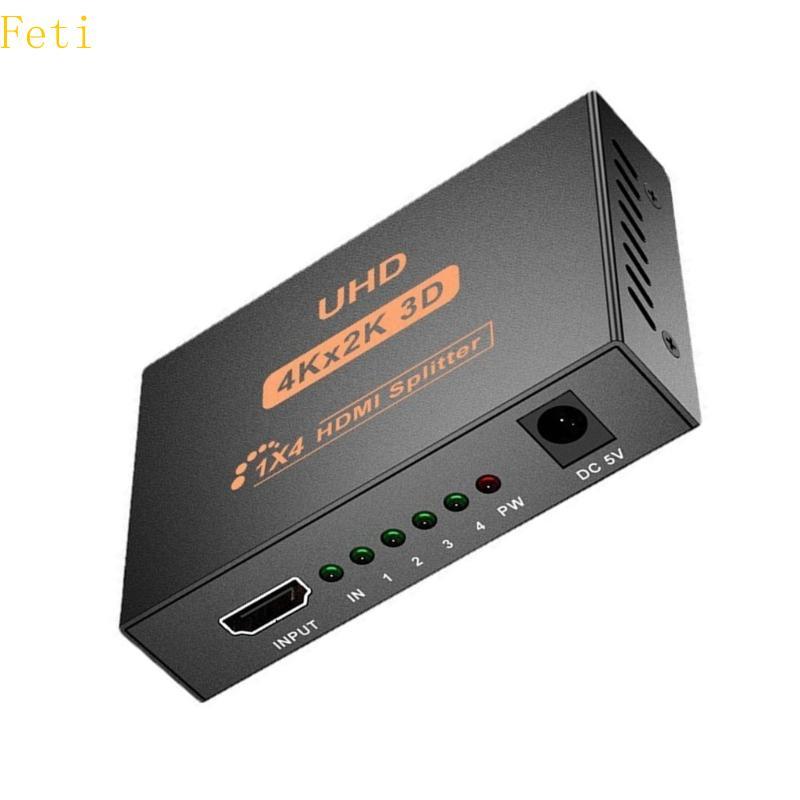 Feti Portable Hdmis Splitter 1 ถึง 4 เอาต์พุตรองรับเสียง 3D Syncing 3840x2160