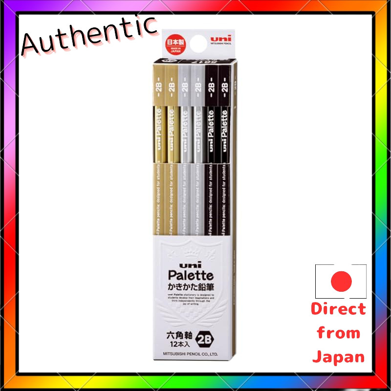 Mitsubishi Pencil Kakikata Pencil Uni Palette Black Set 12 Pencils 2B, 4B, B Options