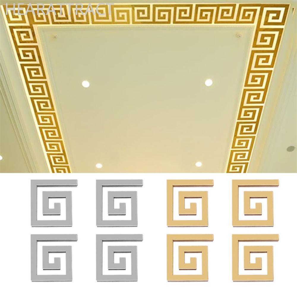 HEARATTRACT 10 ชิ้นอะคริลิคกระจกสติกเกอร์กาวผนังตกแต่งสติกเกอร์ Wall Art ตกแต่งสติ๊กเกอร์ DIY ตกแต่ง