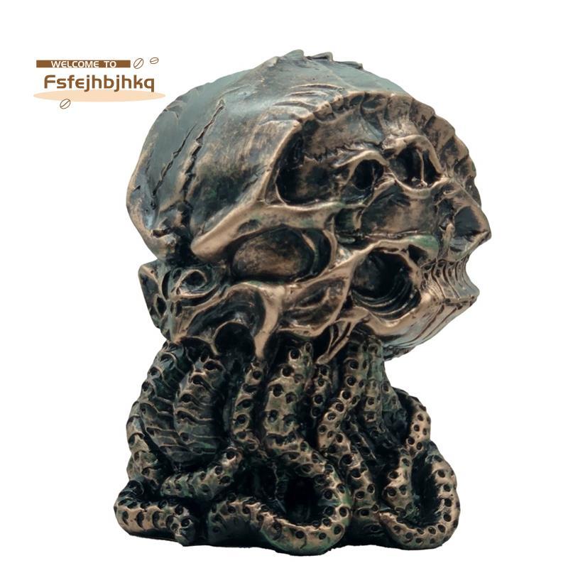 [fsfejhbjhkq]รูปปั้น Cthulhu เครื่องประดับเรซินกะโหลก Cthulhu