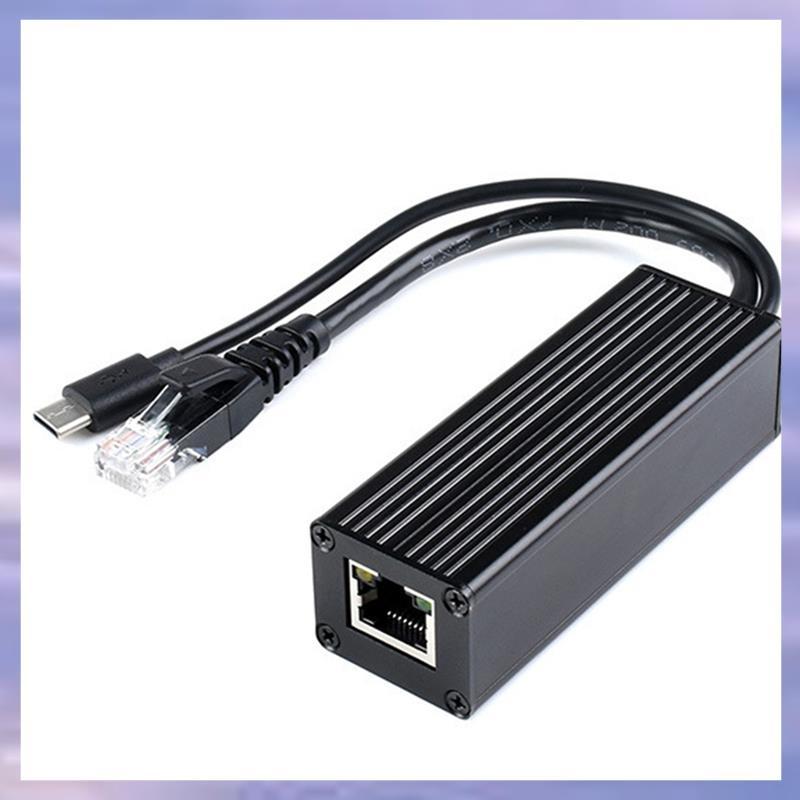 (VALAO)Rian Gigabit PoE Splitter 48V to 5V 5A, Type-C Power Output, Stable Power Supply สําหรับอุปกร