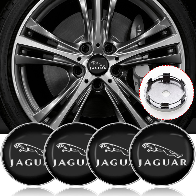 4pcs 60mm รถศูนย์ล้อ Hub Center Cap Rim Hub กันฝุ่น Emblem สําหรับ Jaguar XF XE XJ F-Pace X-Type S-T